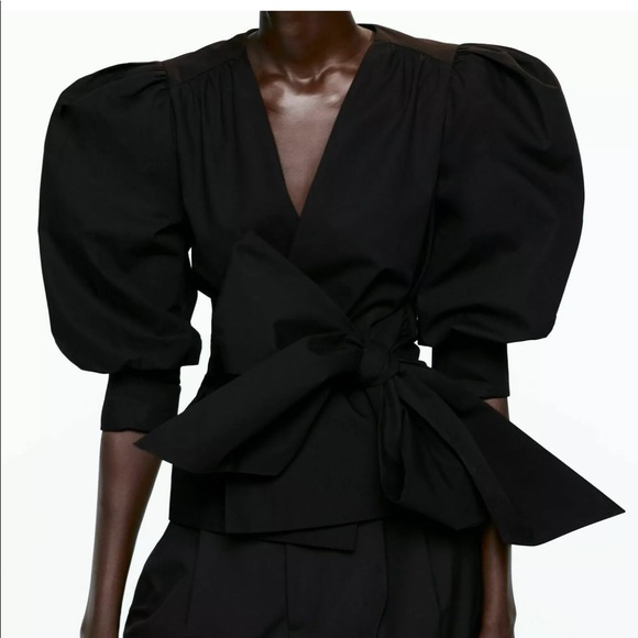 Puff Sleeves Jacket with Bow - Picture 5 of 8